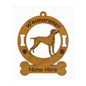 4201 Weimaraner Standing Dog Ornament Personalized with Your Dog's Name image 1