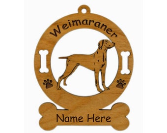 Weimaraner Standing Dog Ornament Personalized with Your Dog's Name 4201