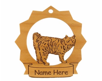 American Bobtail Cat Personalized Wood Ornament 087013  Personalized With Your Cat's Name