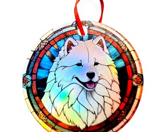 Samoyed #1 Design Holographic Dog Ornament
