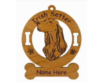 3372 Irish Setter Head 2 Personalized Dog Ornament