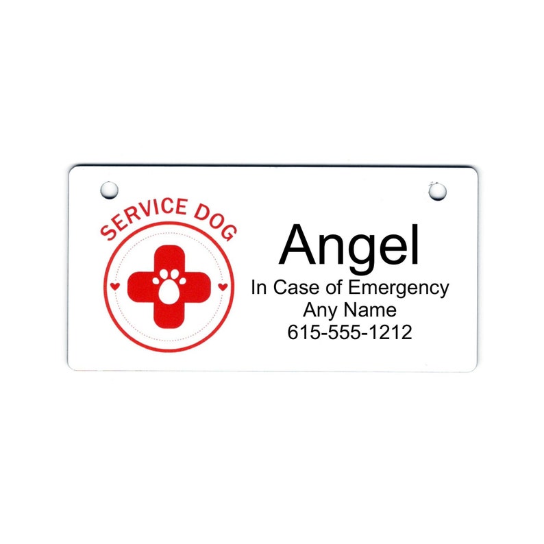 Service Dog Design Crate Tag Personalized with Your Dog's image 0