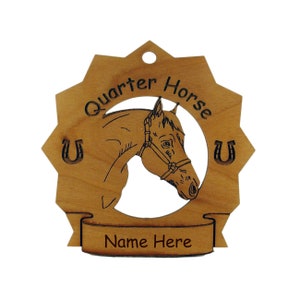 Quarter Horse Head Ornament Personalized with Your Horse&#39;s Name 8326