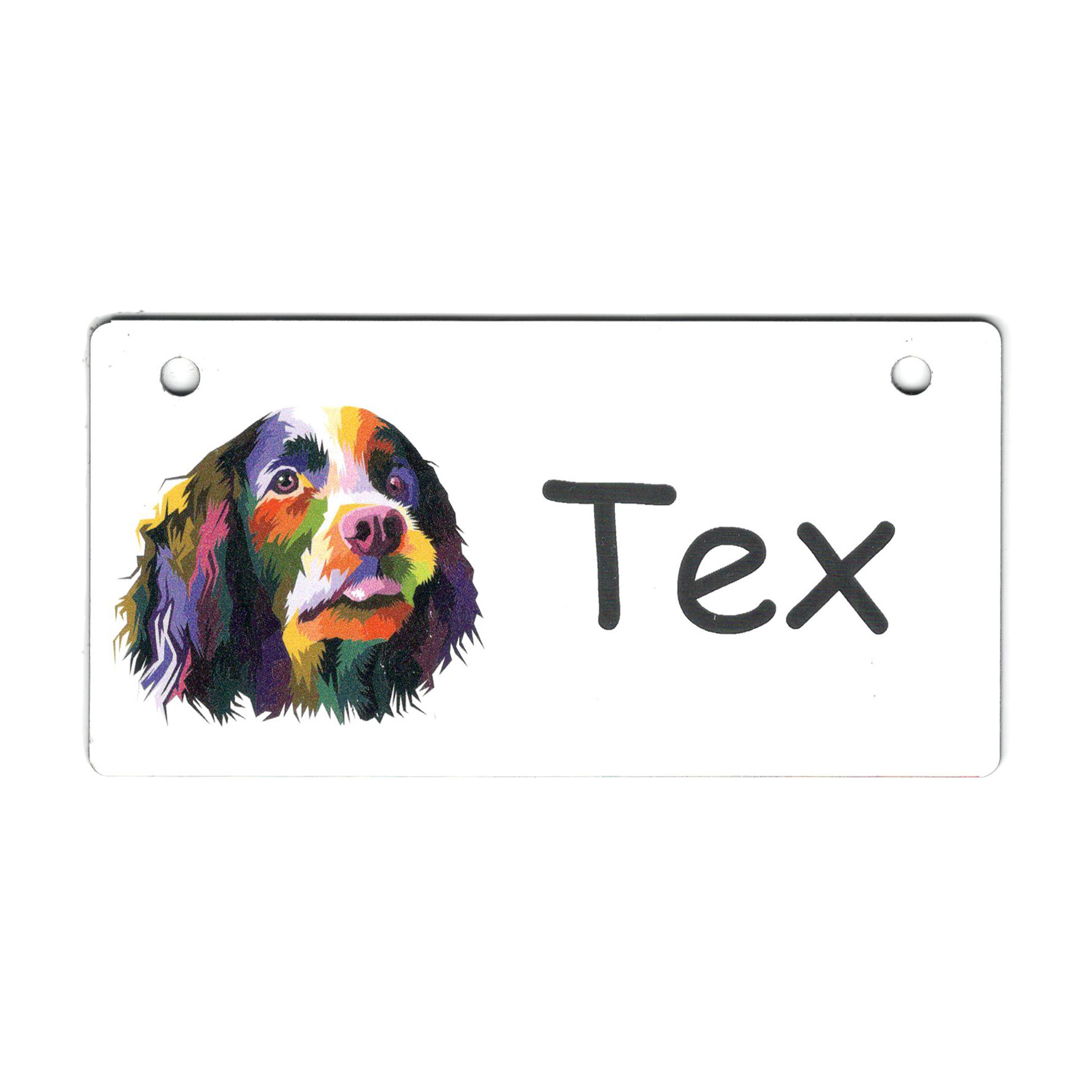 Pop Art English Springer Spaniel Design Crate Tag Personalized With Your Dog s Name Etsy Canada