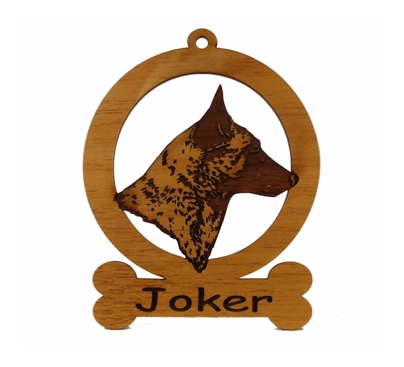Belgian Malinois Head Ornament Personalized with Your Dog's Name 081610