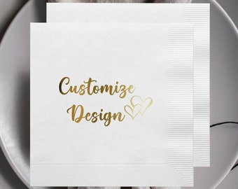 Custom Napkins Personalized Napkin Wedding Cocktail Napkin Paper printed logo Monogram Luncheon Personalized wedding Napkins custom Napkin