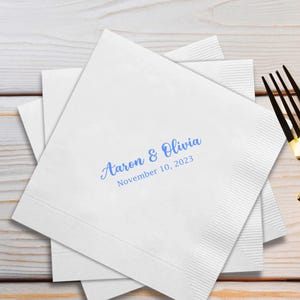 Personalized Wedding Napkins, Custom Birthday Napkins, Cocktail printed Paper napkins logo Monogram Beverage Napkins, party, event decor