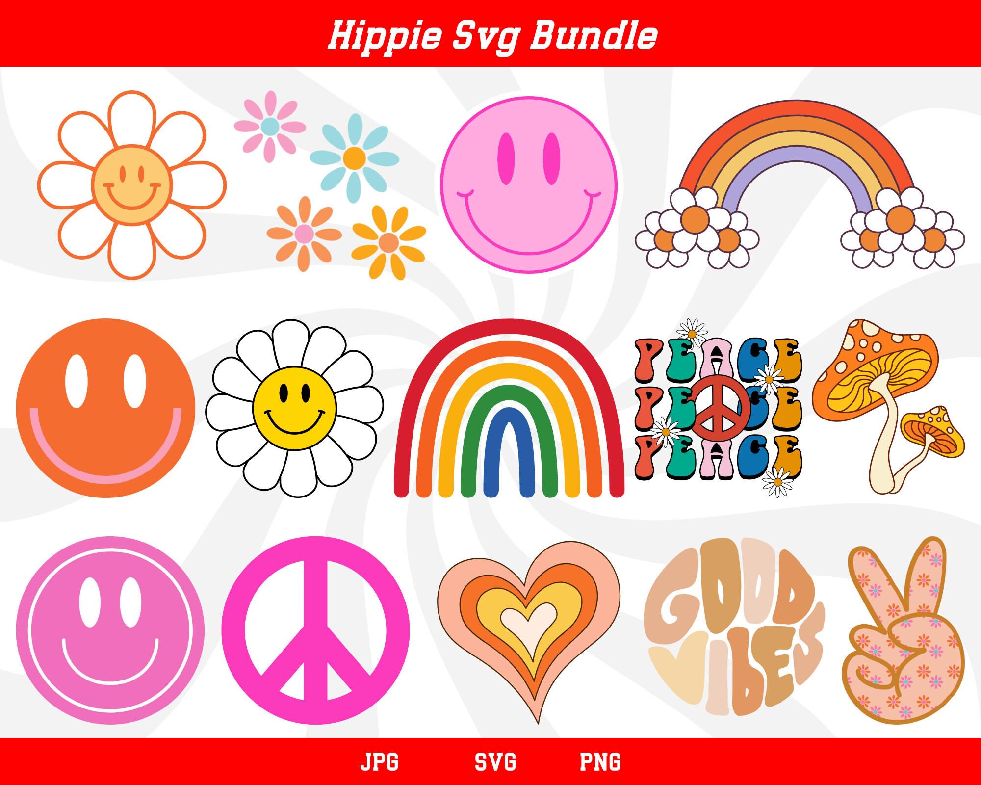 Hippie Svg, Boho Hippie Svg, Hippie Flowers Svg, Groovy Svg, Retro Svg ...