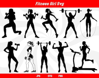 Fitness girl svg, workout svg, fitness svg, fitness girl clipart, gym girls svg, gym girls clipart, body building svg, fitness girl png
