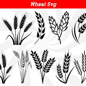 Wheat svg, grain svg, wheat clipart, wheat silhouette, wheat vector, wheat cut file, barley svg, wheat png, wheat cricut
