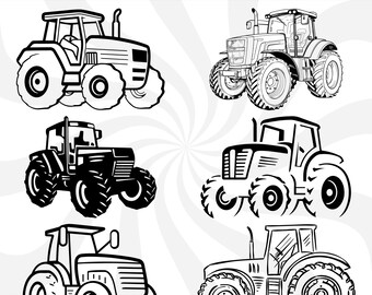 Svg-bundel trekker, trekker svg, trekker png, trekker silhouet, oude trekker, landbouwtractor svg, vrachtwagen svg, trekker clipart, tractoren vector