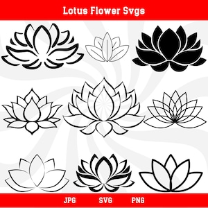 Lotus flower svg, lotus clipart, meditation svg, lotus silhouette, mandala lotus, lotus cut files, hinduism svg, lotus flower png