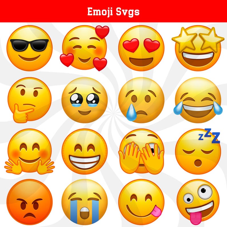 Emoji svg, smiley face svg, emoji face svg, smiley svg, emoji clipart, smiley cut files, emoji cut files, smiley clipart, smiley faces png image 1