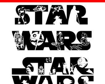 Star wars logo with character