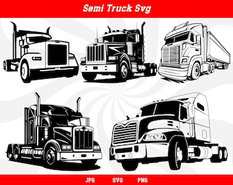 Semi truck svg, truck svg bundle, semi truck png, semi truck clipart, semi truck vector, trucker svg, vehicle svg, truck silhouette