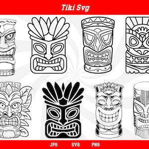 Tiki svg bundle, tiki mask svg, tiki head svg, tiki silhouette, hawaii svg, tiki mask png, tiki clipart, tiki vector, tiki cricut, tiki png