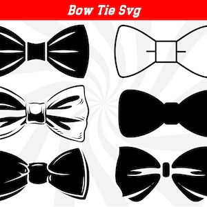 Puede incluir: Conjunto de seis ilustraciones de pajaritas en blanco y negro. Las pajaritas son de diferentes estilos, algunas con un aspecto más clásico y otras con un aspecto más moderno.