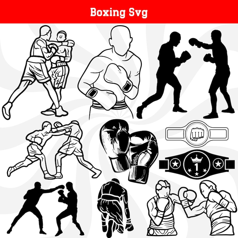 Boksen svg, boksen clipart, bokser svg, boksshirt, bokshandschoenen svg, bokser svg, gesneden bestanden boksen, boksen png, boksriem svg afbeelding 1