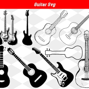 Guitar svg bundle, electric guitar svg, acoustic guitar svg, guitar clipart, guitar cricut, guitar vector, guitar silhouette, guitar png