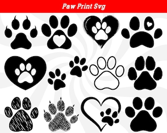 Paw print svg, animals paw svg, dog paw svg, paw heart svg, paw print clipart, dog paw outline,paw print heart, dog lover svg, paw print png