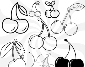 Cherry svg, cherry clipart, cherry svg files, cherry cut files, cherry vector, fruit svg, cherries shirt, cherry silhouette, cherry png