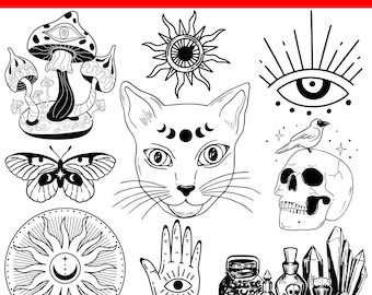 魔法と魔術の SVG、神秘的な SVG、天体の SVG、魔法の SVG、魔術の SVG、ゴシック SVG、魔女の SVG、神秘的なアイテム、魔女の SVG