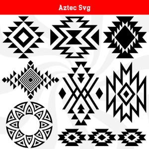 Aztec svg bundle, southwestern elements, aztec pattern svg, aztec silhouette, tribal pattern, border svg, ornament svg,