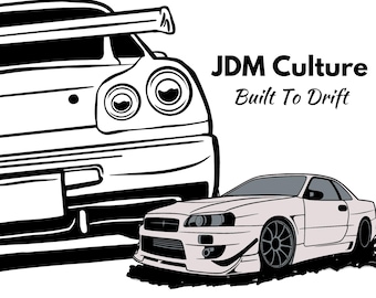 Coche de leyenda JDM, coche JDM, SVG de coche, SVG de coche de carreras, SVG de coche de drift, coche de leyenda, silueta de coche, imágenes de coches