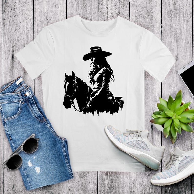 Cowgirl svg, cowgirl svg file, cowgirl silhouette, western svg, cowgirl png, rodeo svg, horse svg, cowboy png, cowgirl clipart image 2