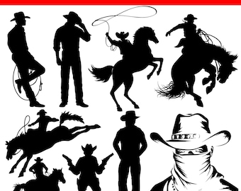 SVG de vaquero, archivo SVG de vaquero, silueta de vaquero, SVG occidental, SVG de sombrero de vaquero, SVG de vaquera, SVG de rodeo, SVG de caballo, PNG de vaquero, clipart de vaquero
