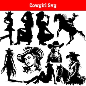 Cowgirl svg, cowgirl svg file, cowgirl silhouette, western svg, cowgirl png, rodeo svg, horse svg, cowboy png, cowgirl clipart