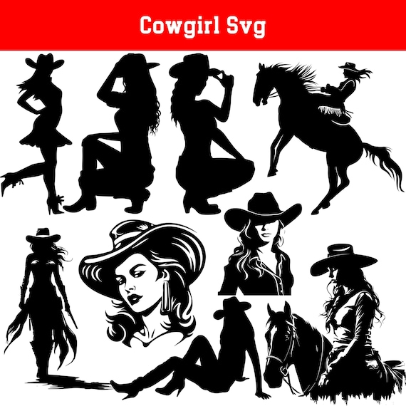 Cowgirl svg, cowgirl svg file, cowgirl silhouette, western svg, cowgirl png, rodeo svg, horse svg, cowboy png, cowgirl clipart