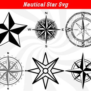 Nautical star svg, star svg, compass svg, digital nautical, sparkle svg, navigation compass, star clipart, compass clipart, vintage compass
