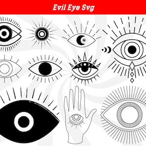 Evil eye svg, evil eye clipart, mystical svg, humsa svg, evil eye silhouette, eye svg, evil eye cricut, evil eye vector, evil eye png