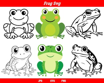 Frog svg, frog silhouette, frog cut files, frog clipart, animal svg, frog shirt, frog vector, frog cricut, frog outline, frog png