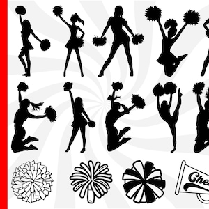 Cheerleader svg, cheerleader clipart, cheerleader vector, cheerleader cut files, cheerleader cricut, cheerleader shirt, cheerleader png