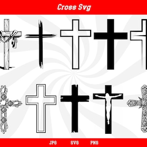 Cross svg bundle, jesus cross svg, cross clipart, christian cross svg, religious svg,  faith cross svg, cross cut file, cross silhouette