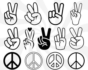 Friedenszeichen svg, Frieden Hand svg, Peace Hand Clipart, Peace Zeichen, Finger svg, Peace Symbol svg, Hand Peace Umriss, Liebe svg, Peace Zeichen png