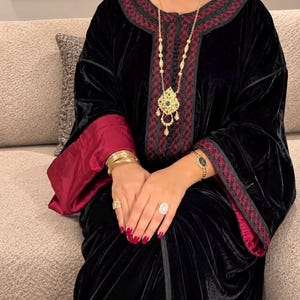 Moroccan Caftan for Women | Handmade Crepe Kaftan with Sfifa | Traditional Moroccan Dress | Custom Made