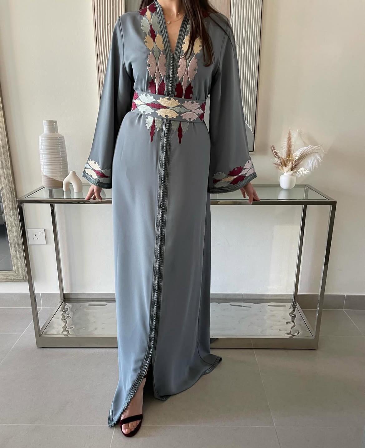Moroccan Kaftan Caftan Gris Moroccan Kaftan For Women Handmade