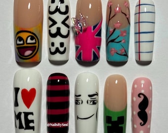 Pixel Glitch Press-On Nails
