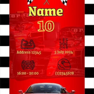 Tarjeta de cumpleaños - Ferrari - templet