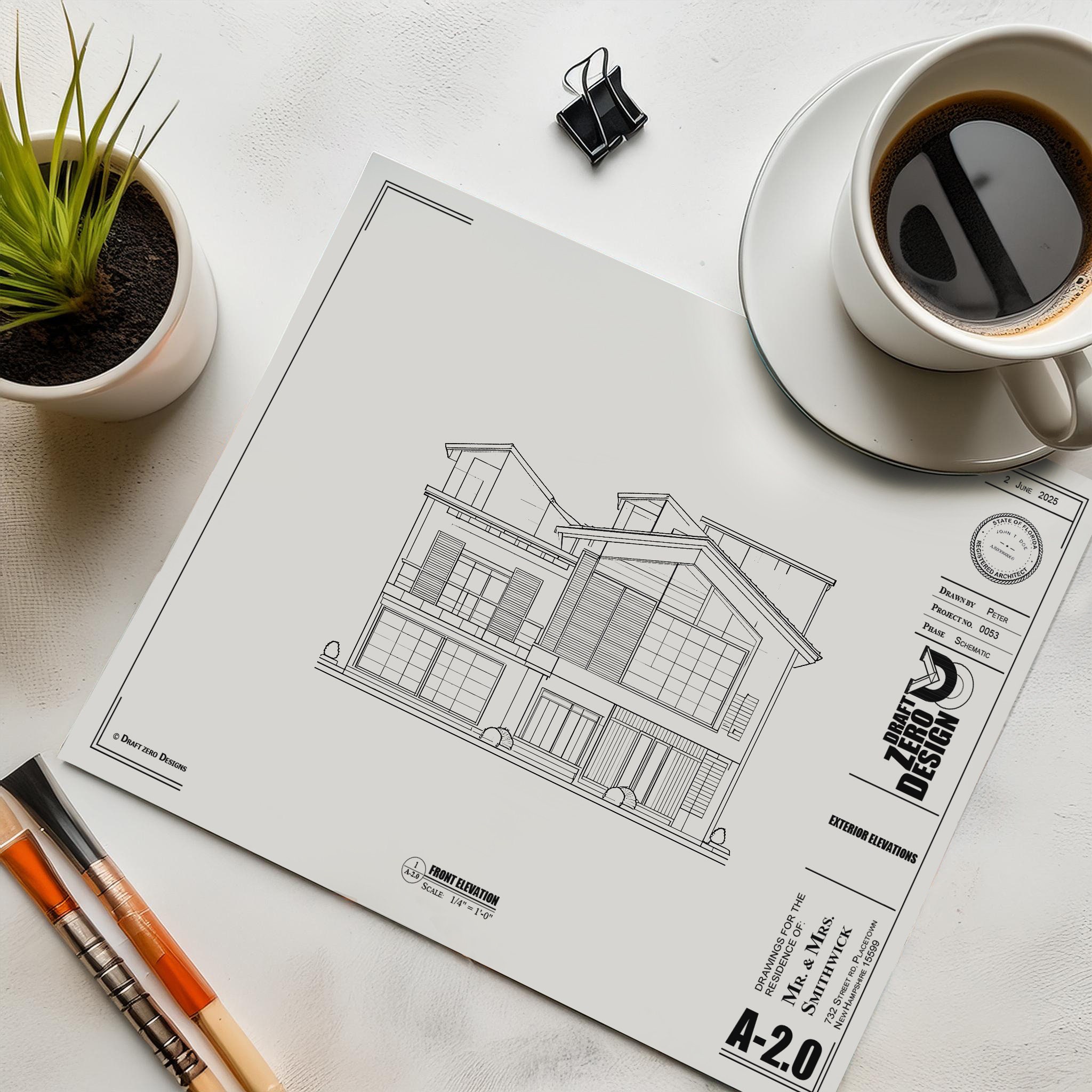 Architect Title Block Template, Modern Style | Autocad Editable Title ...