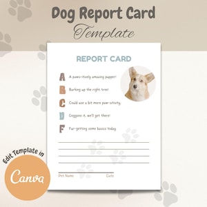 Plantilla de informe canino para adiestradores y peluqueros caninos / Evaluación de cachorros en guarderías caninas / Herramienta para pequeñas empresas / Descarga digital (8,5 x 11)