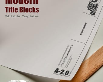 Architect Title Block Template, Modern Base | Autocad Editable Title ...