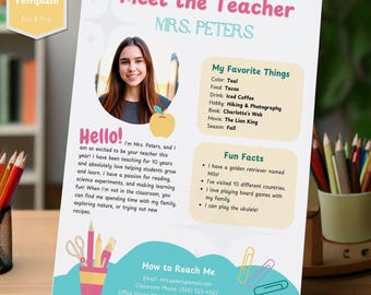 Meet the Teacher Template | Editable Canva Flyer (Digital Download)