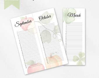 Perpetual Calendar Watercolor Printable | Events Tracker for Birthdays, Anniversaries, and Holidays | Instant Download PDF