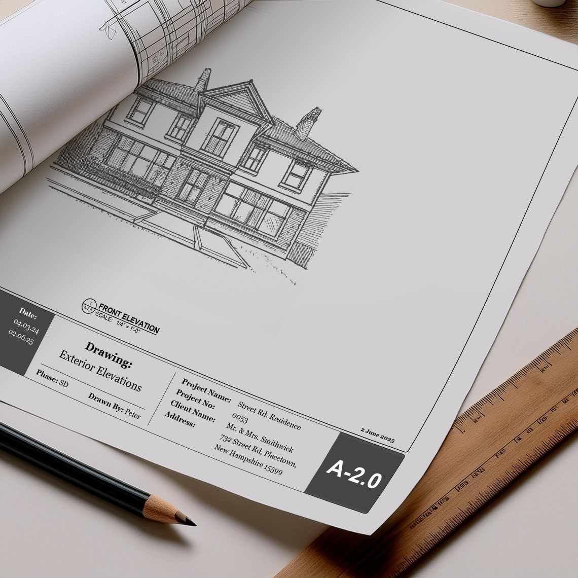 Architect Title Block Template, Modern Base | Autocad Editable Title ...
