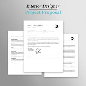 Pode incluir: Uma proposta de projeto de design de interiores em preto e branco da Draft Zero Designs. A proposta é dirigida ao Sr. e Sra. Smithwick e datada de 27 de outubro de 2024. A proposta inclui uma seção sobre o escopo do trabalho, que descreve as áreas principais da cozinha, banheiro e sala de estar que serão reformadas. A proposta também inclui uma seção sobre os termos e condições.