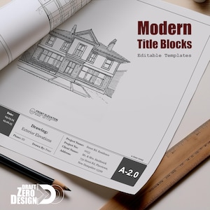 Architect Title Block Template, Modern Base | Autocad Editable Title Block for Interior Designers, Architects, Engineers | Digital Product